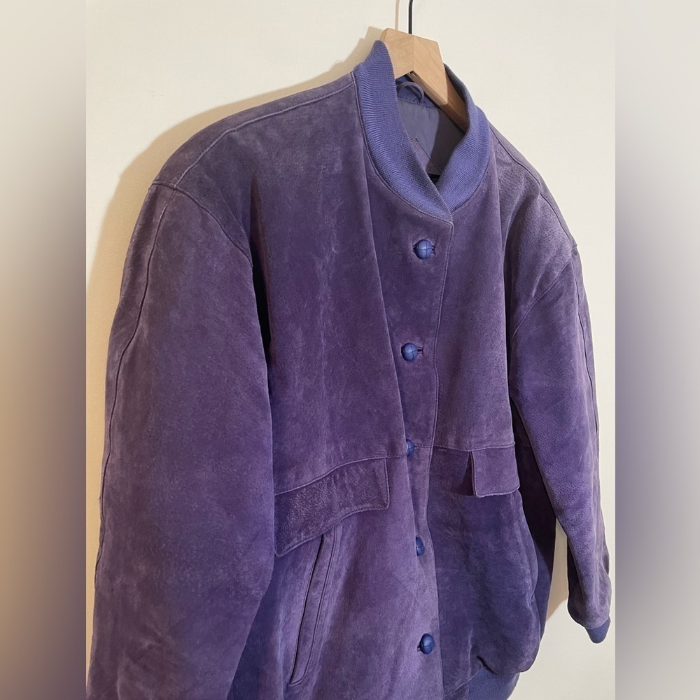 Vintage Learsi Genuine Purple Leather Jacket 80’s-90’s, Size Medium Unisex - Picture 3 of 11